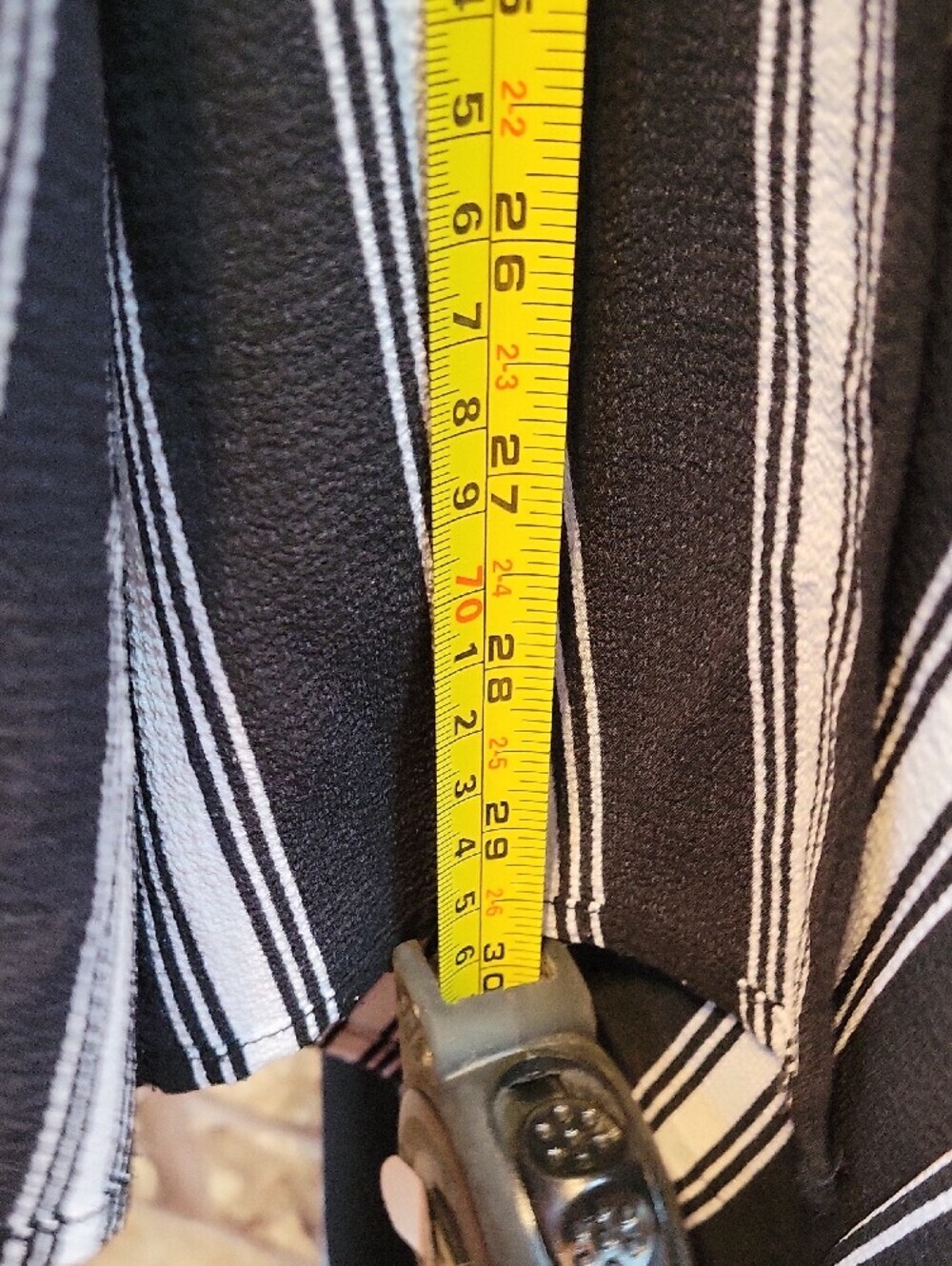 I.N. San Francisco Black and White Vertical-Stripe Slit Jumpsuit Size 7 Stretch - Picture 12 of 13